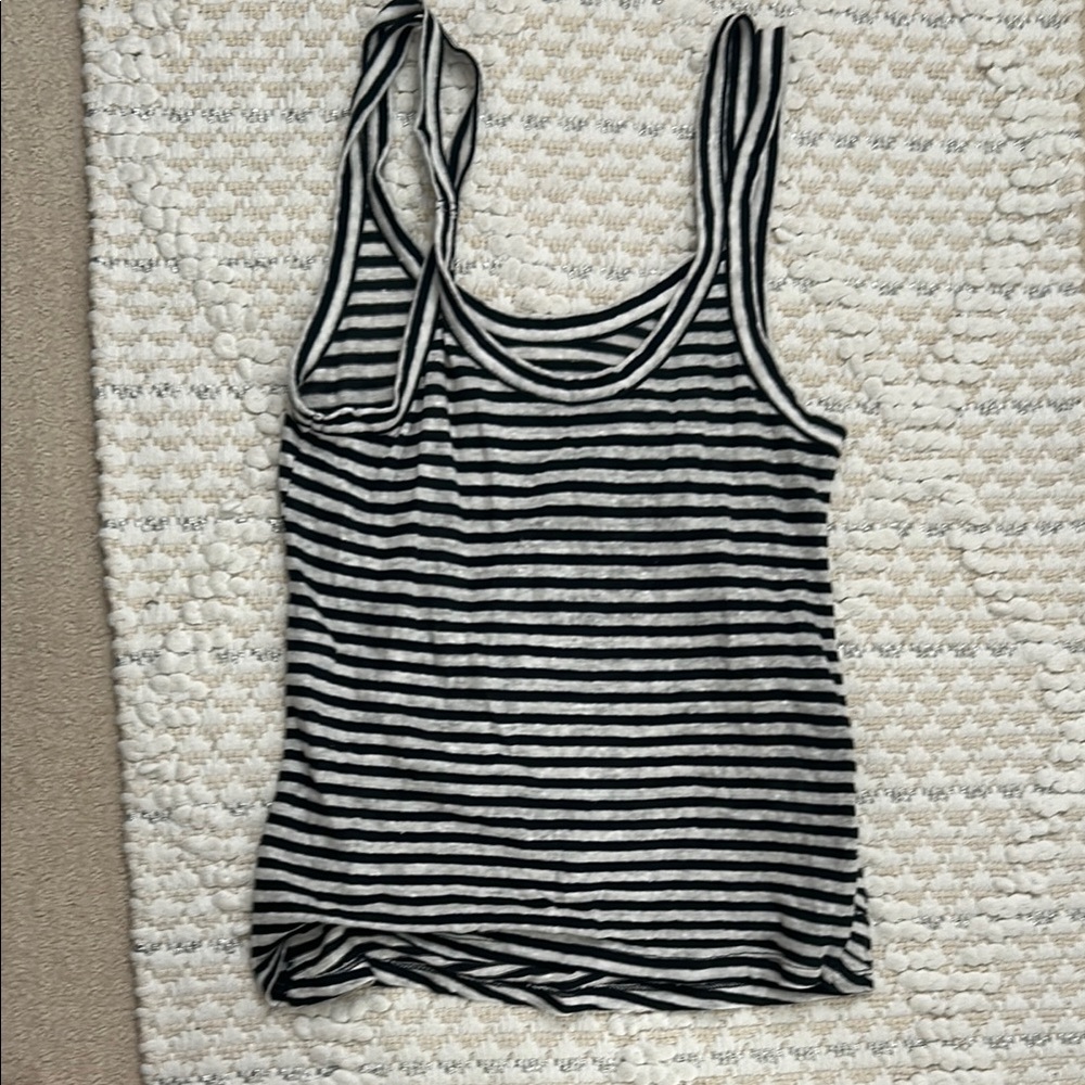 Striped Black and White Women's Tank Top